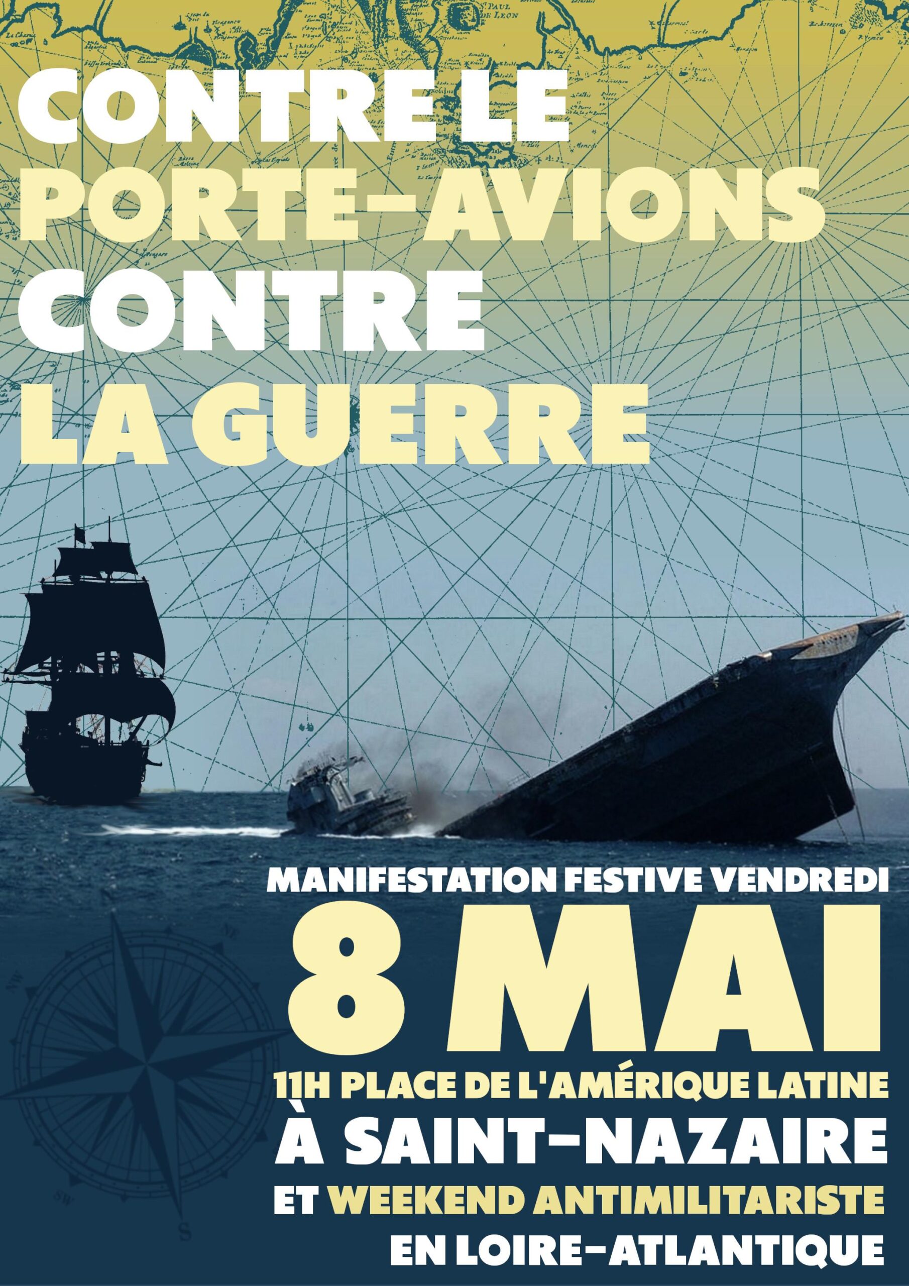 contre le porte avion : 8 mai à saint nazaire